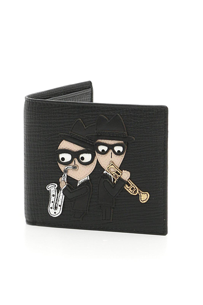 Dolce & Gabbana Designers Patch Be-fold Wallet In Black