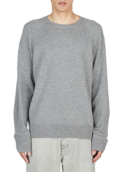 Apc Logo Embroidered Knitted Jumper In Grey