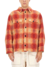 Isabel Marant Kevron Checked Flannel Shirt Jacket In Orange