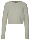 Chiara Ferragni Ivory Wool Blend Sweater In Bianco