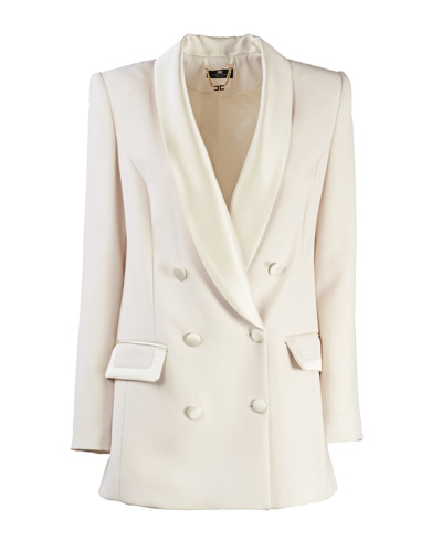 Elisabetta Franchi Double-breasted Jacket In Burro