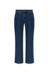 Off-white Low-rise Cropped Straight-leg Jeans In Cobalt Blu