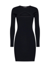 Dsquared2 Ribbed Texture Crew Neck Mini Dress In Black