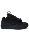 LANVIN CURB BLACK CALF LEATHER SNEAKERS
