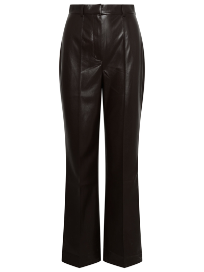 Nanushka Leena Alternating Leather Pants Okobor Chocolate In Black