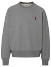 Ami Alexandre Mattiussi Logo Organic Cotton Jersey Sweatshirt In Grey