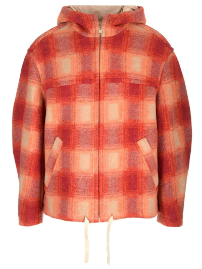 Isabel Marant Checked Zipped Jacket In Orange