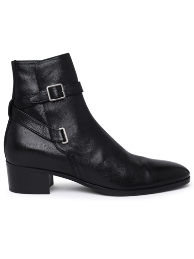 Saint Laurent Dorian Black Calf Ankle Boots