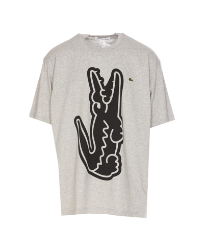 Comme Des Garçons Shirt X Lacoste Graphic-print Cotton T-shirt In Grey