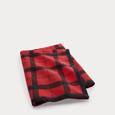 Ralph Lauren Oakwood Throw Blanket In Red And Cream