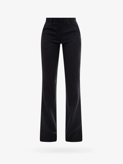 Alessandra Rich Pinstriped Metallic Wool-blend Twill Flared Pants In Black