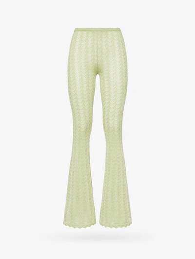 Alessandra Rich Embroidered Knitted Trouser With Lurex Effect In Neutrals
