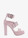 ALEXANDER MCQUEEN LEATHER ANKLE STRAP SANDALS