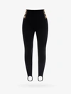 Balmain Button-embellished Metallic Ribbed-knit Stirrup Leggings In Beige