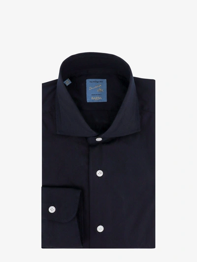 Barba Cotton Shirt In Blue