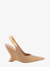 Bottega Veneta Punta 100 Metal-slingback Leather Wedges Pumps In Cane