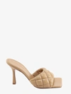 Bottega Veneta Squared Toe Stiletto Heel Leather Sandals In Pink