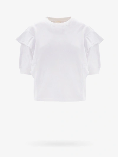 Chloé Sweatshirt With Ruffles In White