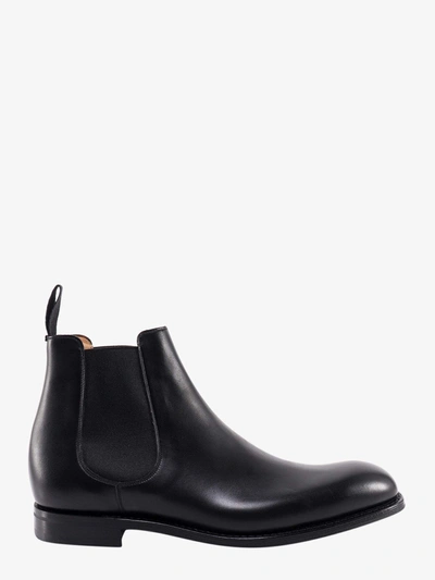 Church's Leather Stitched Profile Boots In Black