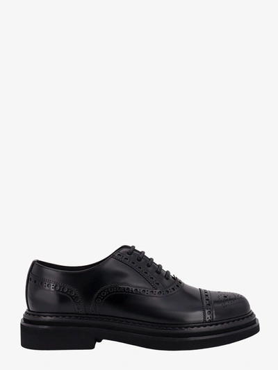 Dolce & Gabbana Leather Lace-up Shoes In Black