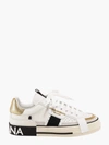 DOLCE & GABBANA LEATHER LACE-UP EMBOSSED LOGO SNEAKERS