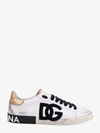 DOLCE & GABBANA LEATHER USED EFFECT LACE-UP SNEAKERS