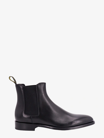 Doucal's Black Leather Low Ankle Boot