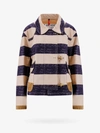Fay Archive Striped Canvas Jacket In Beige
