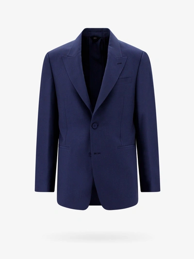 Fendi Man Blazer Man Blue Blazers E Vests