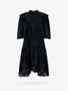 Isabel Marant Étoile Cotton Dress With Embroidered Profiles In Black