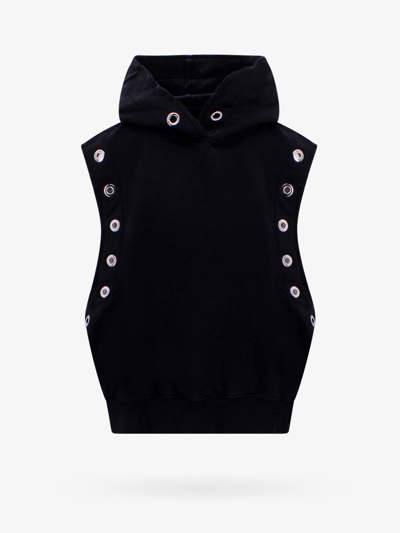 Khrisjoy Eyelet Vest Hoodie In Black  