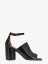 Maison Margiela Tabi Leather Sandals Shoes In Black