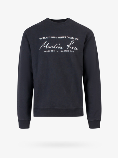 Martine Rose Crew Neck Long Sleeves Cotton Ribbed Profile Printed Sweatshirts In Black