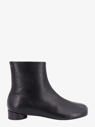 Mm6 Maison Margiela Leather Closure With Zip Boots In Negro