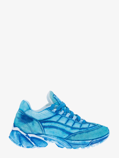 Mm6 Maison Margiela Nylon And Leather Sneakers In Blue