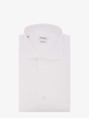 Nugnes 1920 Slim Fit Cotton Shirt With Plastron In White