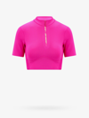 Off-white Half-zip Cropped Training T-shirt In Pink