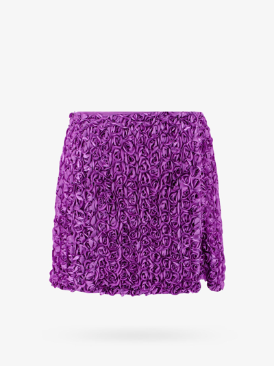 Rotate Birger Christensen 3d Flower Mini Skirt In Purple