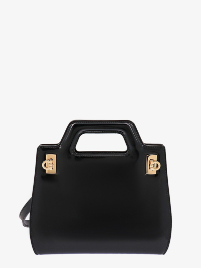 Salvatore Ferragamo Woman Black Leather Mini Wanda Handbag