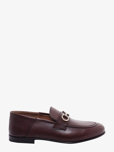 Ferragamo Gin Leather Loafer In Brown