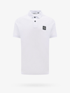 Stone Island Logo-patch Short-sleeved Polo Shirt In Bianco