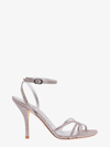 STUART WEITZMAN SQUARED TOE STILETTO HEEL LEATHER SANDALS