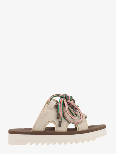 Suicoke Leather And Rubber Sandals In Beige