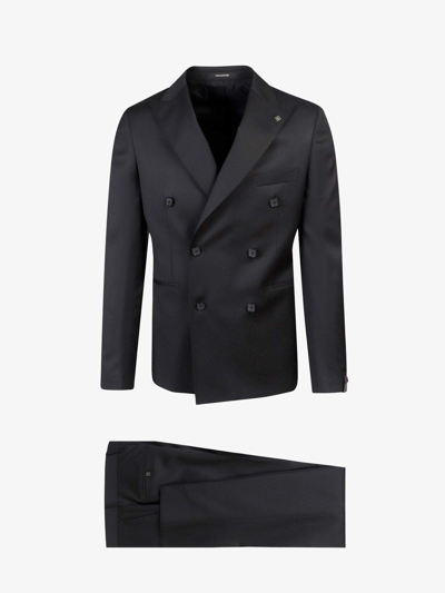 Tagliatore Double-breasted Tuxedo In Black