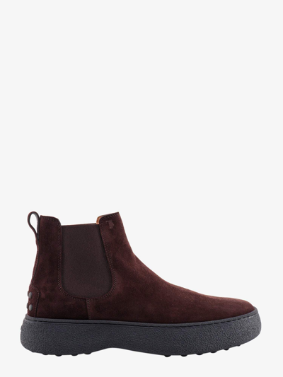 Tod's Boot With Logo In Brown