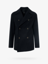 Hevo Trani Blue Double-breasted Coat In Blue