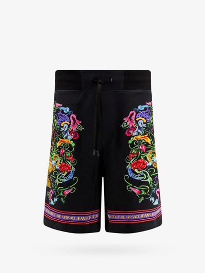 Versace Jeans Couture Floral-print Drawstring Shorts In Multicolor