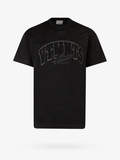 Vtmnts Logo-embroidered Crew-neck T-shirt In Black