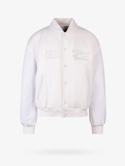 Vtmnts Logo-patch Bomber Jacket In Neutrals