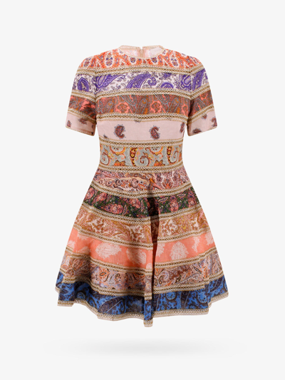 Zimmermann Devi Spliced Mini Dress In Multicolor